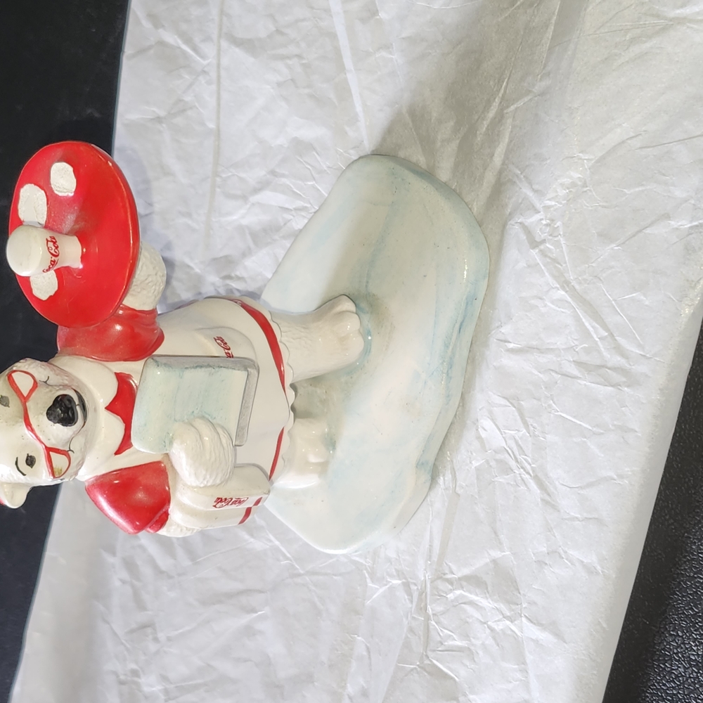 Polar Bear Figurine with Red Palette